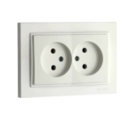2-местная розетка MONO ELECTRIC без заземления DESPINA СЛОНОВАЯ КОСТЬ 102-010005-121