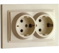 Двойная розетка MONO ELECTRIC с заземлением DESPINA кремовый 102-170004-120