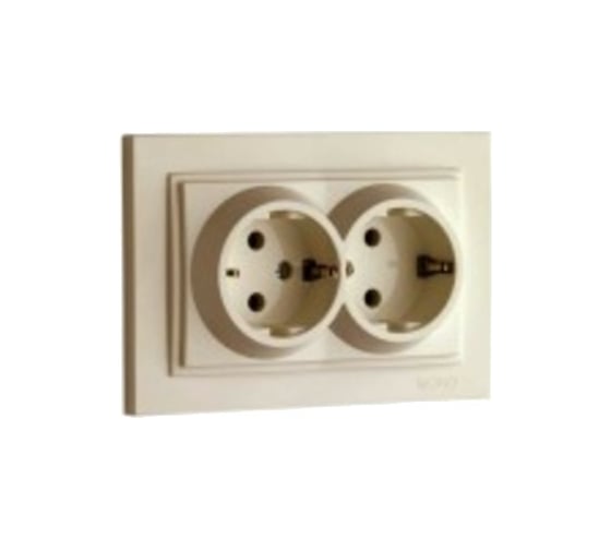 Двойная розетка MONO ELECTRIC с заземлением DESPINA кремовый 102-170004-120 1