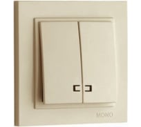 Двухклавишный выключатель MONO ELECTRIC с подсветкой DESPINA кремовый 102-170025-103