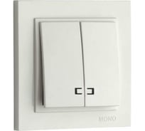 Двухклавишный выключатель MONO ELECTRIC с подсветкой DESPINA белый 102-190025-103