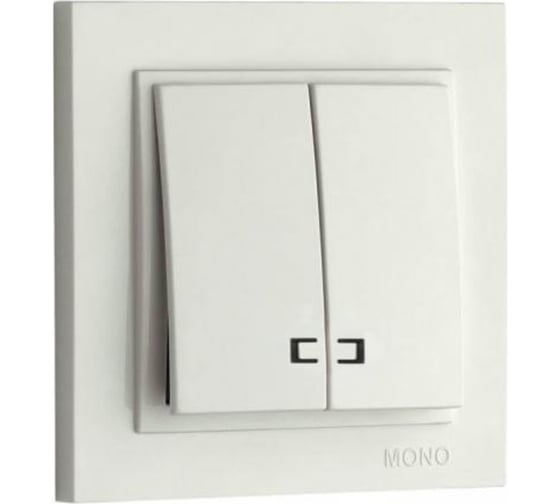 Двухклавишный выключатель MONO ELECTRIC с подсветкой DESPINA белый 102-190025-103 1
