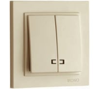 Двухклавишный выключатель MONO ELECTRIC с подсветкой DESPINA слоновая кость 102-010025-103