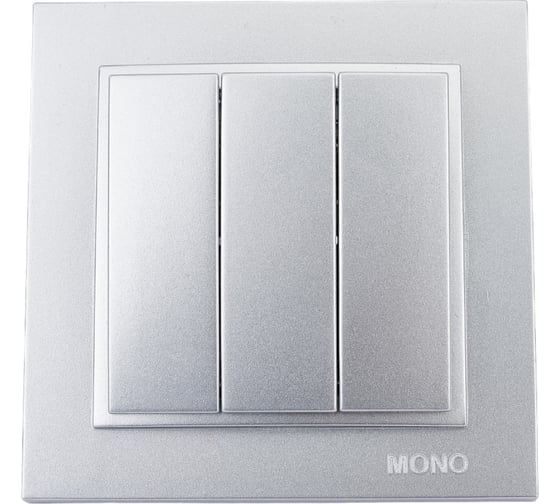Трехклавишный выключатель MONO ELECTRIC DESPINA серебро 102-212122-114