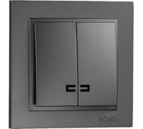 Двухклавишный выключатель MONO ELECTRIC с подсветкой DESPINA графит 102-202025-103
