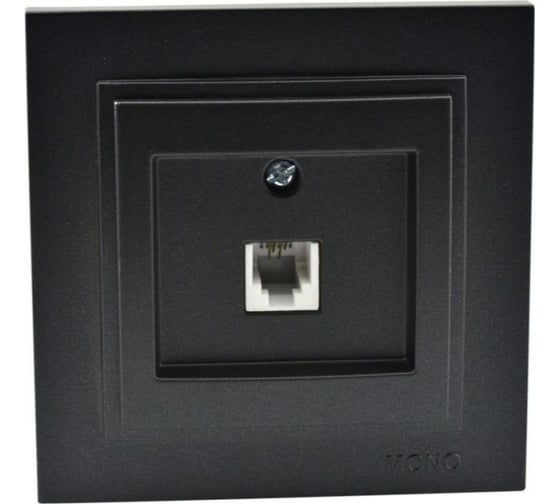 Телефонная розетка MONO ELECTRIC Rj45 Cat3 DESPINA графит 102-202005-124 1