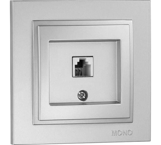 Телефонная розетка MONO ELECTRIC Rj45 Cat3 DESPINA серебро 102-212105-124