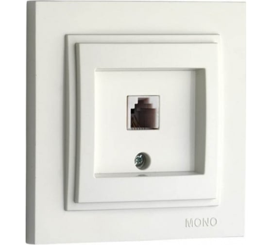 Телефонная розетка MONO ELECTRIC Rj45 Cat3 DESPINA белый 102-190005-124 1