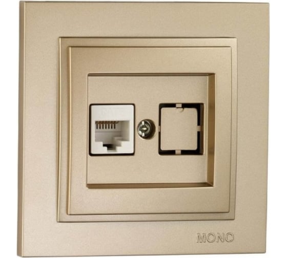 Компьютерная розетка MONO ELECTRIC Rj45 Cat6 DESPINA титан 102-222205-125 1