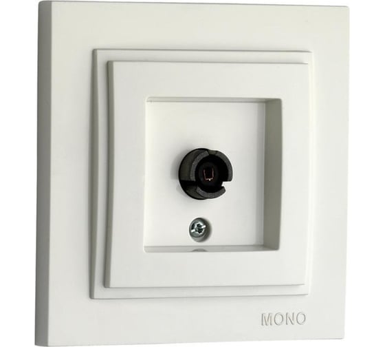 Проходная-универсальная TV розетка MONO ELECTRIC с экраном DESPINA белый 102-190005-137