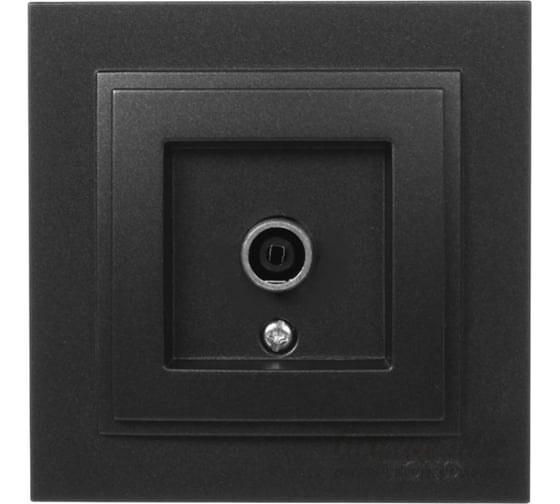 Проходная-универсальная TV розетка MONO ELECTRIC с экраном DESPINA графит 102-202005-137 1