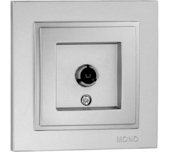 Конечная TV розетка MONO ELECTRIC с экраном DESPINA серебро 102-212105-138