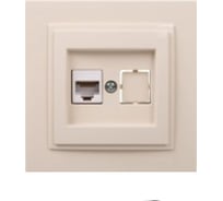 Компьютерная розетка MONO ELECTRIC Rj45 Cat6 DESPINA кремовый 102-170005-125