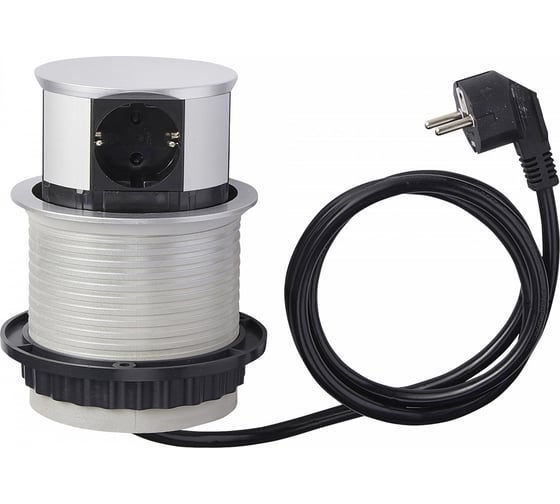 Выдвижной встраиваемый розеточный блок GTV на 3 EURO розетки и 2 USB AE-BPW3S100U-53 1