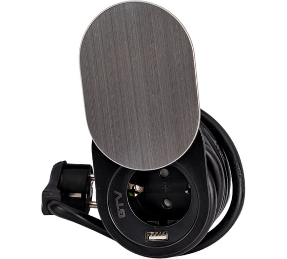Выдвижной встраиваемый розеточный блок GTV на 1 EURO розетки и 1 USB AE-BPW1S1UCH-51