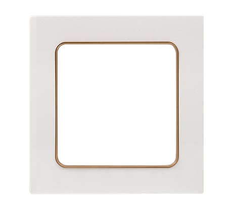 Рамка EKF, Стокгольм, 1-местная, белая с линией цвета шампань PROxima EYM-G-302-10