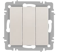 Выключатель Intro Accent 610606 тройной, 10А250В, IP20, СУ, AL/CU, перламутр Б0063542