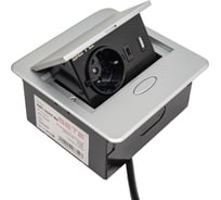 Выдвижной встраиваемый розеточный блок SETE на 1 EURO розетки и 2 USB SBT-1UC-80