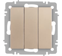 Выключатель Intro Accent 610604 тройной, 10А250В, IP20, СУ, AL/CU, шампань Б0063538