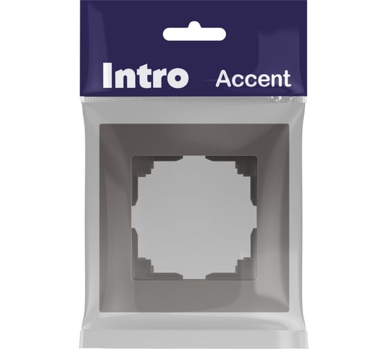 Рамка для розеток и выключателей Intro Accent 650109 на 1 пост, СУ, титан Б0063769