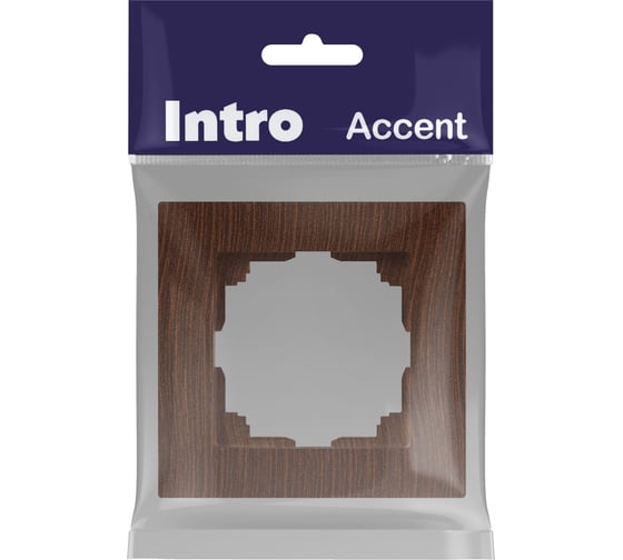 Рамка для розеток и выключателей Intro Accent 650110 на 1 пост, СУ, венге Б0063770