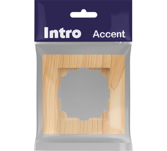 Рамка для розеток и выключателей Intro Accent 650111 на 1 пост, СУ, сосна Б0063705