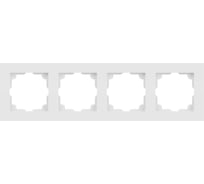 Рамка для розеток и выключателей Intro Accent 650401М на 4 поста, СУ, белый матовый Б0063759