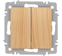 Выключатель Intro Accent 610411 двойной, 10А250В, IP20, СУ, AL/CU, сосна Б0063503