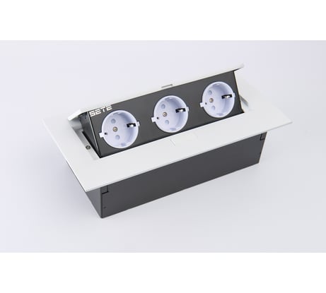 Выдвижной встраиваемый розеточный блок SETE на 3 EURO розетки SBT-03-10