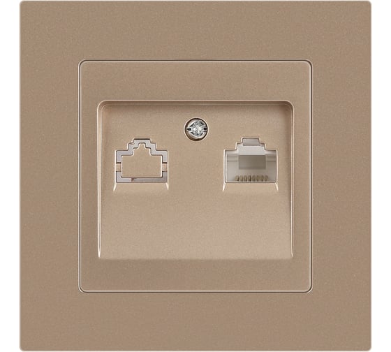 Розетка Intro Accent 6-303-04 информационная RJ45, IP20, СУ, шампань Б0063632