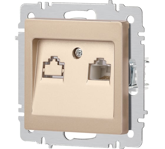 Розетка Intro Accent 6-303-04 информационная RJ45, IP20, СУ, шампань Б0063632
