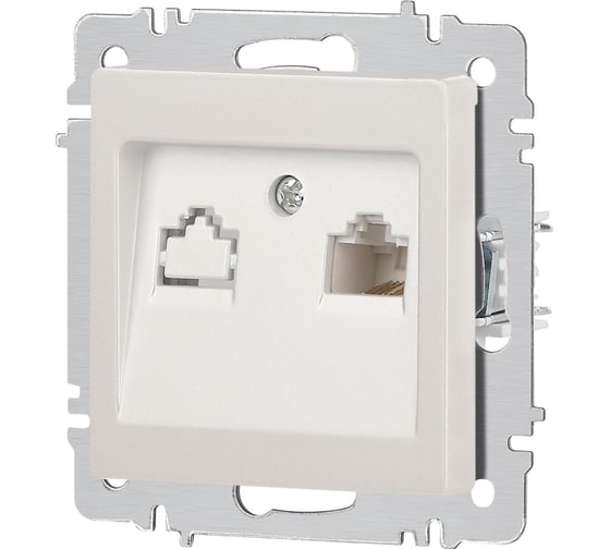 Розетка Intro Accent 6-303-06 информационная RJ45, IP20, СУ, перламутр Б0063636