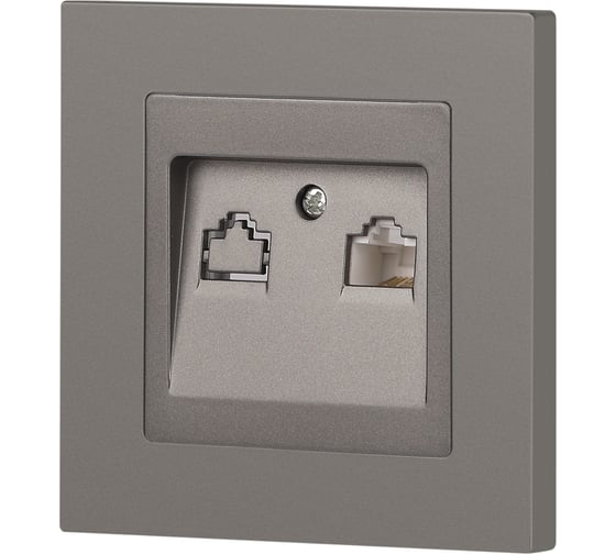 Розетка Intro Accent 6-303-09 информационная RJ45, IP20, СУ, титан Б0063642