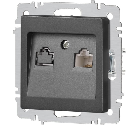 Розетка Intro Accent 6-303-07 информационная RJ45, IP20, СУ, графит Б0063638