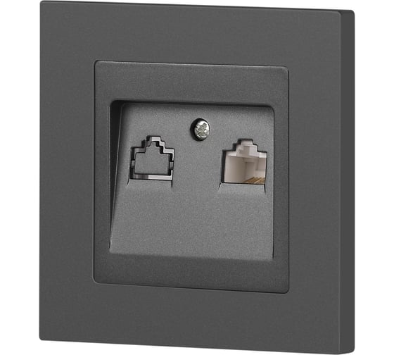 Розетка Intro Accent 6-303-07 информационная RJ45, IP20, СУ, графит Б0063638