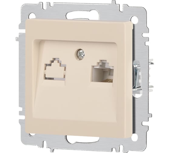 Розетка Intro Accent 6-303-02 информационная RJ45, IP20, СУ, слоновая кость Б0063627