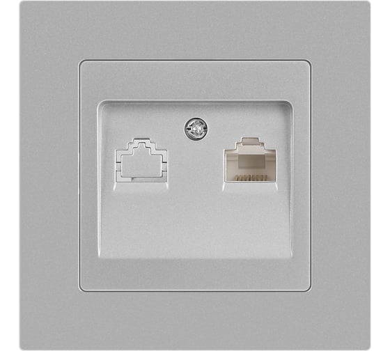 Розетка Intro Accent 6-303-03 информационная RJ45, IP20, СУ, алюминий Б0063630