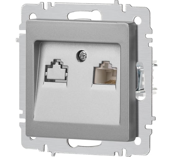Розетка Intro Accent 6-303-03 информационная RJ45, IP20, СУ, алюминий Б0063630