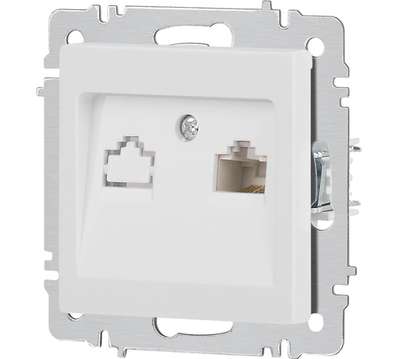 Розетка Intro Accent 6-303-01М информационная RJ45, IP20, СУ, белый матовый Б0063625