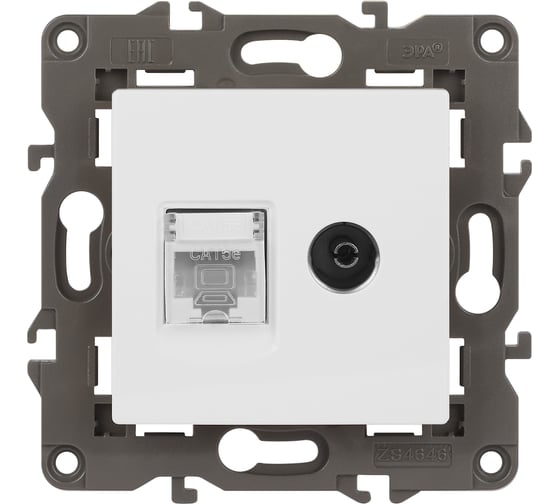 Розетка ЭРА Elegance 14-3110-01М RJ45 TV, белый матовый Б0065767