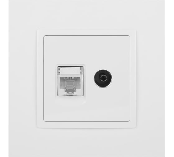 Розетка ЭРА Elegance 14-3110-01М RJ45 TV, белый матовый Б0065767