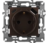 Розетка ЭРА Серия 12 12-4108-13 2PE 16A250В со шторками с USB typeAC 5В3А бронза Б0067757