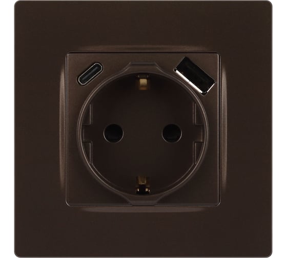 Розетка ЭРА Серия 12 12-4108-13 2PE 16A250В со шторками с USB typeAC 5В3А бронза Б0067757