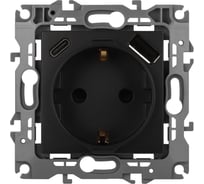 Розетка ЭРА Серия 12 12-4108-05 2PE 16A250В со шторками с USB typeAC 5В3А антрацит Б0067707
