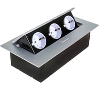 Выдвижной блок розеток, GTV встраиваемый розеточный блок на 3 EURO розетки AE-BP03GS-53 AE-PB03GS-53