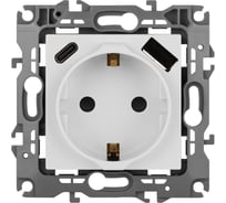 Розетка ЭРА Серия 12 12-4108-01 2PE 16A250В со шторками с USB typeAC 5В3А белый Б0067752