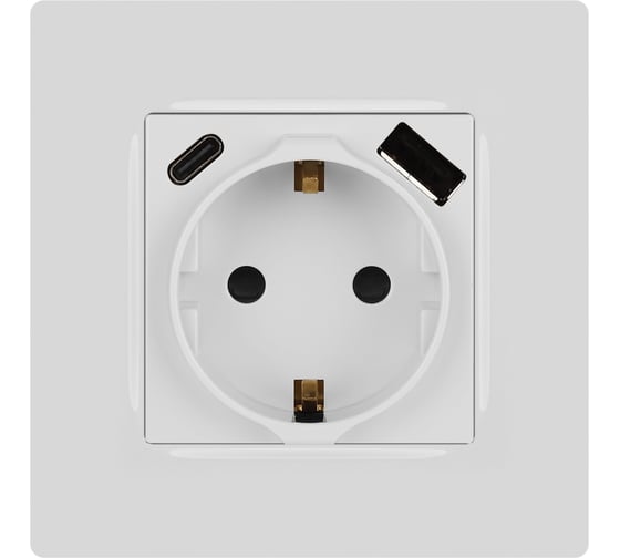 Розетка ЭРА Серия 12 12-4108-01 2PE 16A250В со шторками с USB typeAC 5В3А белый Б0067752