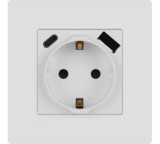 Розетка ЭРА Серия 12 12-4108-01М 2PE 16A250В со шторками с USB typeAC 5В3А белый матовый Б0067711