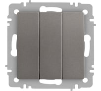Выключатель Intro Accent 610609 тройной, 10А250В, IP20, СУ, AL/CU, титан Б0063549