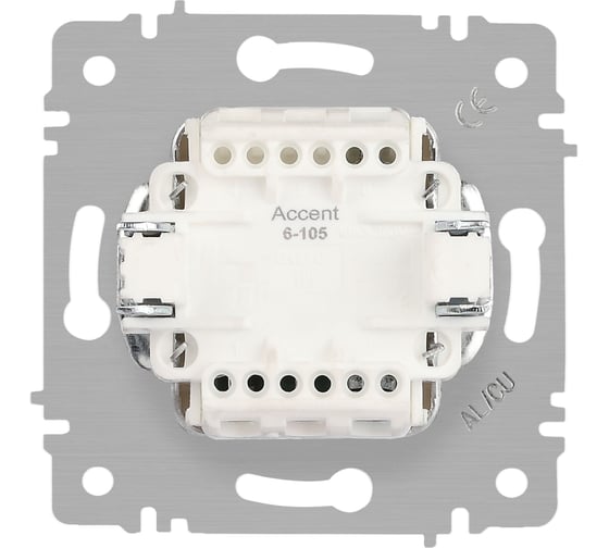 Выключатель Intro Accent 610511 двойной с подсветкой, 10А250В, IP20, СУ, AL/CU, сосна Б0063529